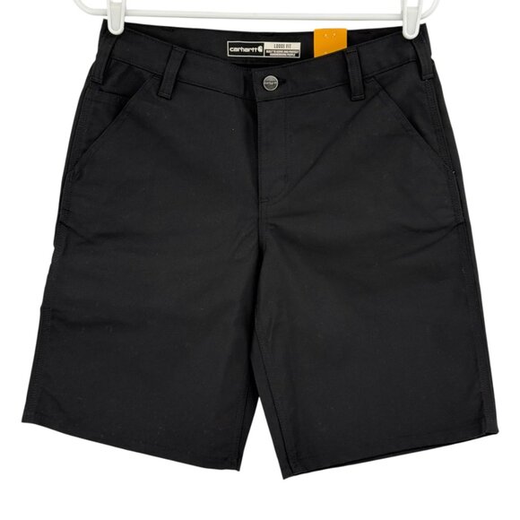 Carhartt Women's Rugged Flex Black Canvas Work Shorts Size 6 NWT 10" Inseam - Picture 1 of 12